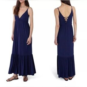 Favorite Daughter The Weekend Maxi Dress Size S Blue Navy Women Sleeveless Boho